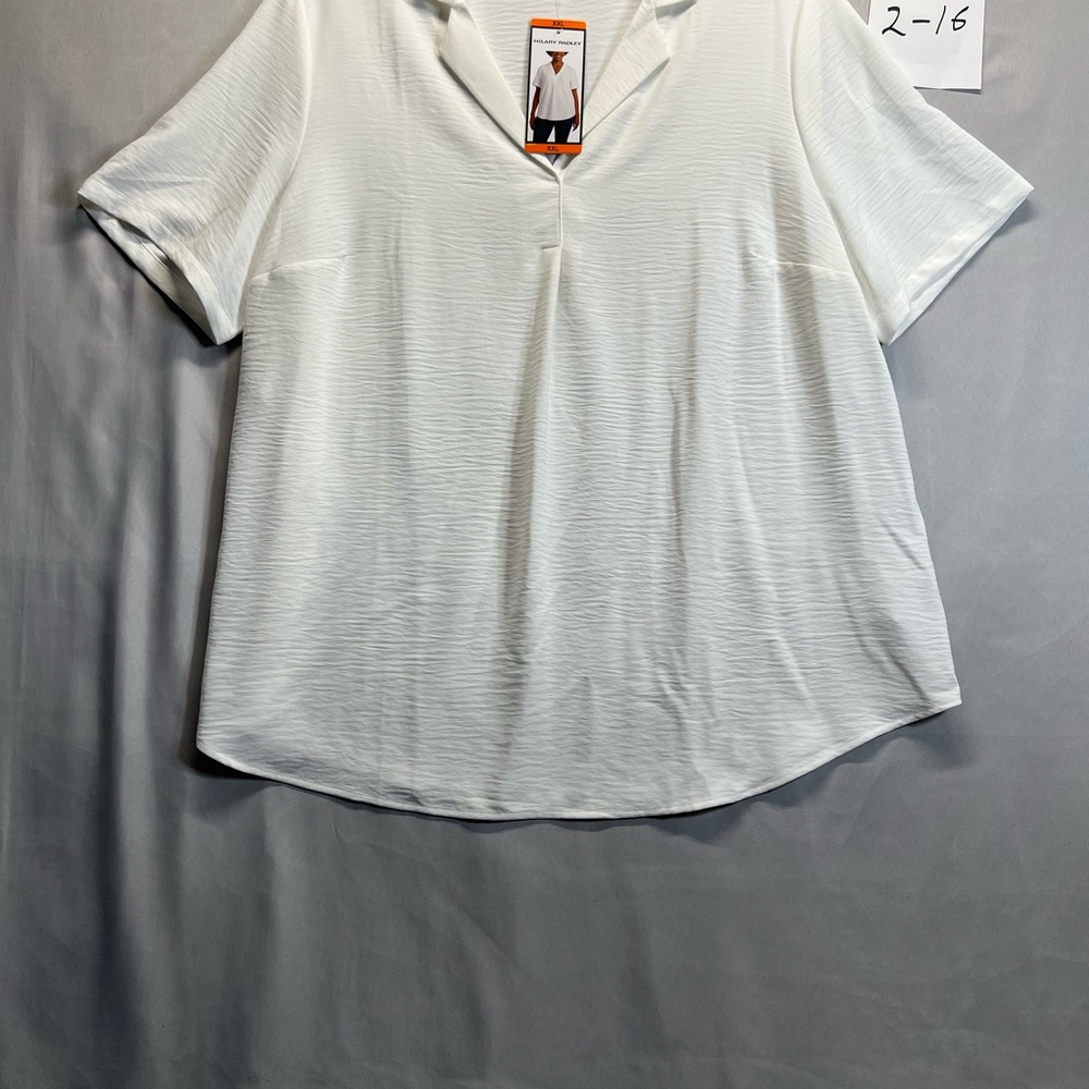 Hilary Radley White Polo Button Down Shirt